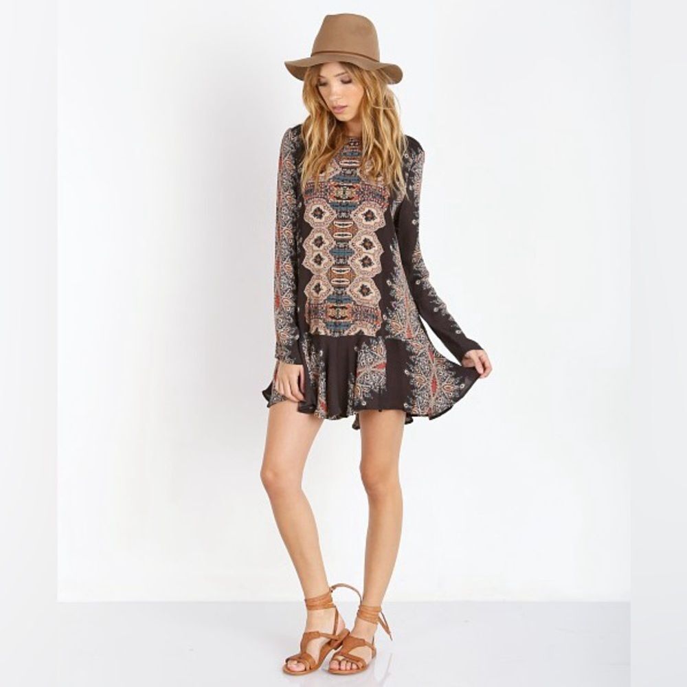 FREE PEOPLE SMOOTH TALKER TUNIC IN BLACK SIZE XS EUC
